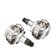 PEDAŁY SPD SHIMANO M-505 SREBRNE BLOKI  NAKŁADKA